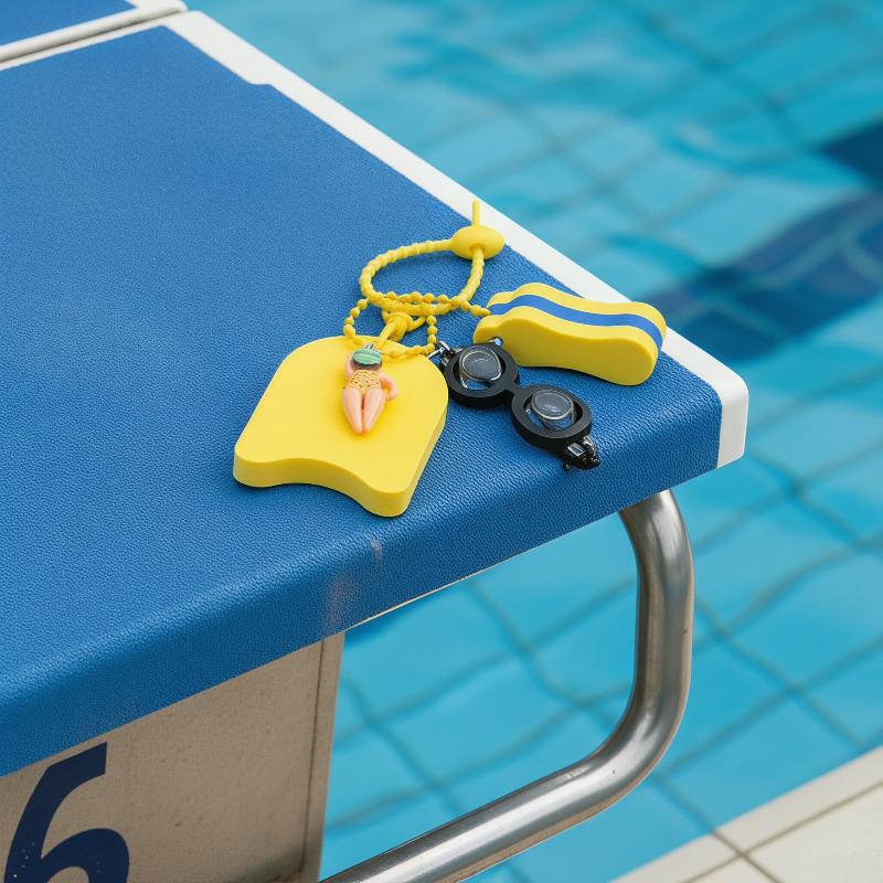 Swimming Kickboard - (N) Keychain Swim Themed Keychain With