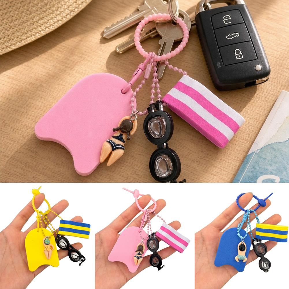 Swimming Kickboard - Cute Swimming Theme Keychain Mini Kickboard