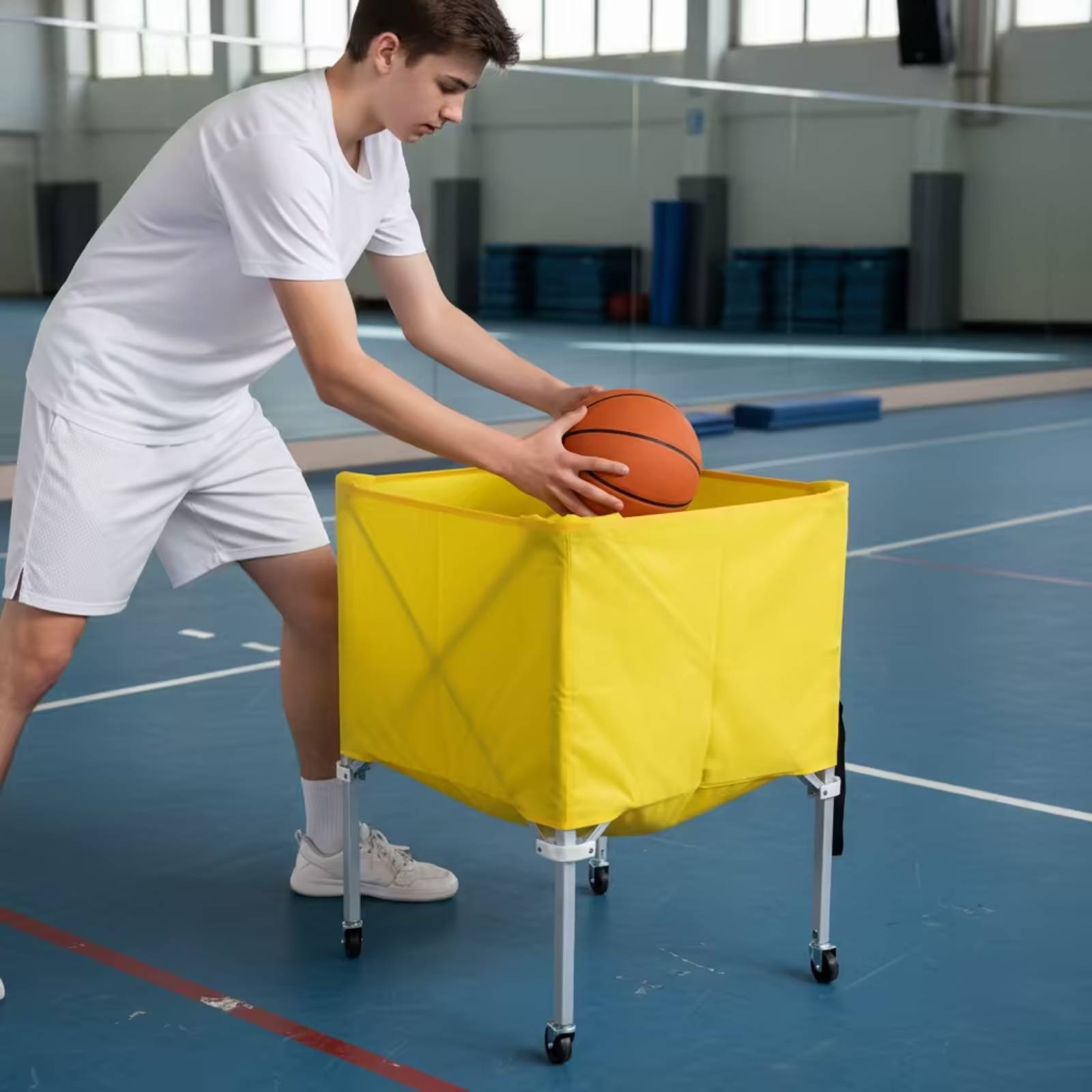 Collapsible Ball Cart Four-Whe - Sports Equipment Cart recension och pris