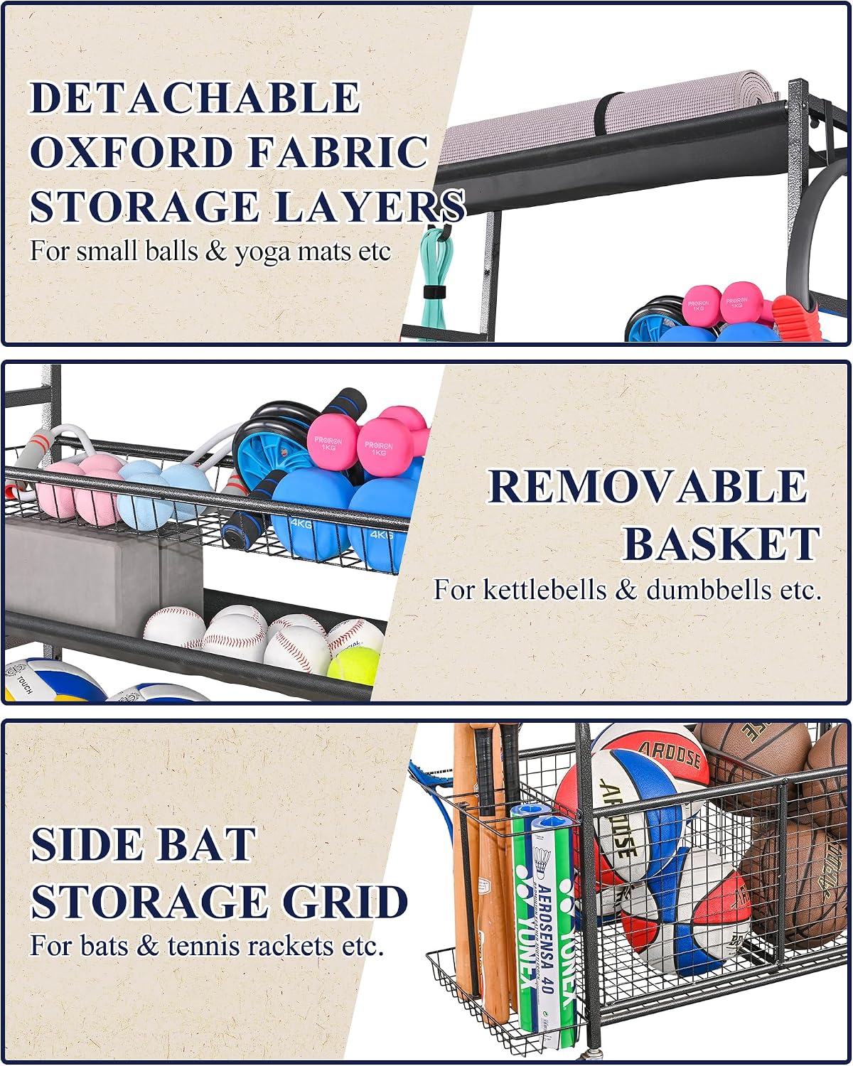 Sports Equipment Garage Organi - Sports Equipment Cart recension och pris